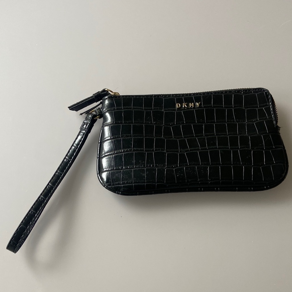 DKNY Croc-Patterned Wristlet